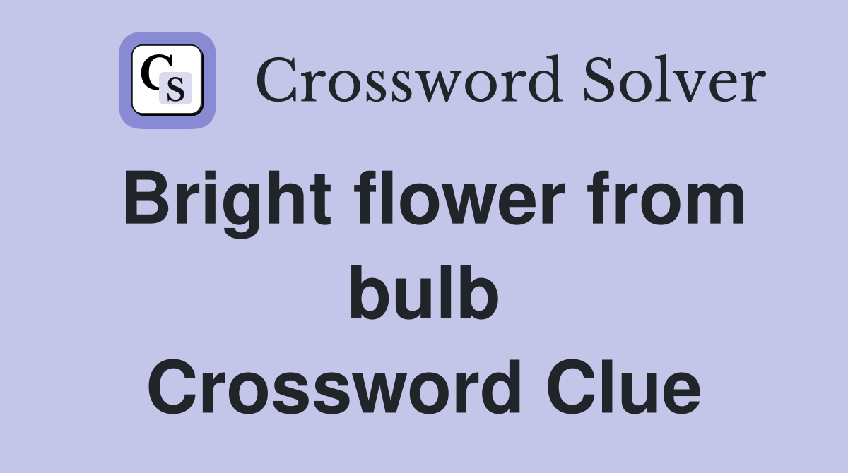 Bright flower from bulb Crossword Clue Answers Crossword Solver